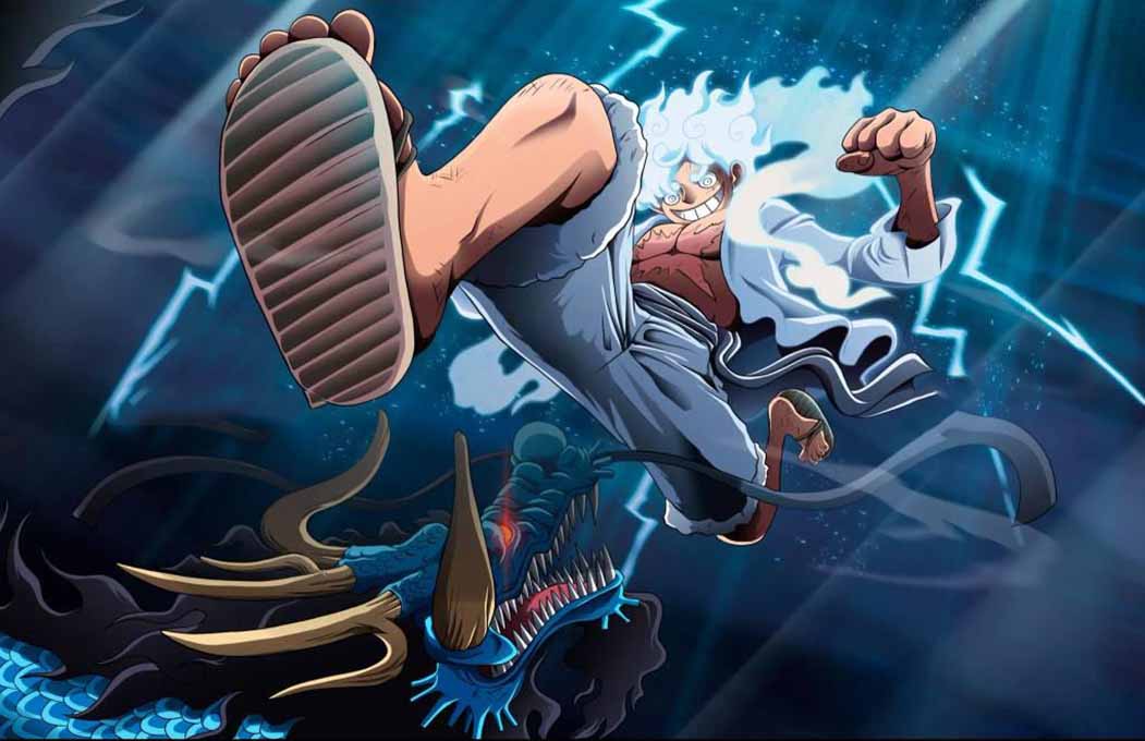 A depiction of Shanks wielding the Hito Hito no Mi Model Nika, surrounded by a mysterious aura of power and wisdom.