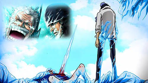 Aokiji is in tears, mourning the loss of his master in One Piece Chapter 1089.