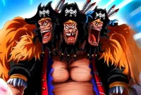 Garp and Kurohige confront each other in the battle-torn Wano Kuni, adding to the intensity of the storyline.